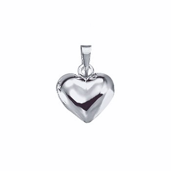 Aagaard rhodineret sterling sølv hjerte vedhæng, 10x12 mm