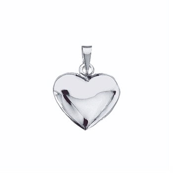 Aagaard rhodineret sterling sølv hjerte vedhæng, 14x15 mm