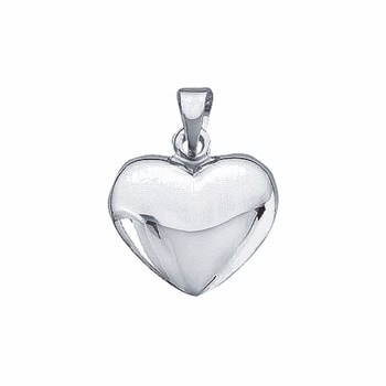 Aagaard rhodineet sterling sølv hjerte vedhæng, 15x16 mm