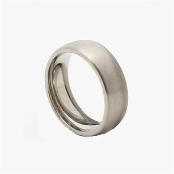 Titanium herre Vielsesring, 7 mm bredde, mat & buet overflade