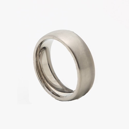 Titanium herre Vielsesring, 7 mm bredde, mat & buet overflade
