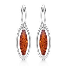 Støvring Design sterling sølv øreringe, RAV med blank overflade, model 23165100