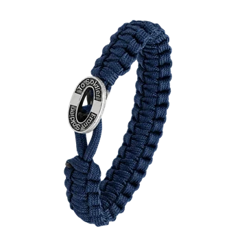 Blåt From Soldier to Soldier armbånd med Soldier Oxideret stållås – Aagaard