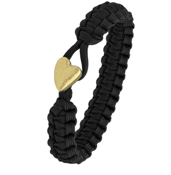Sort From Soldier to Soldier armbånd med Soldier forgyldt Heart stållås – Aagaard