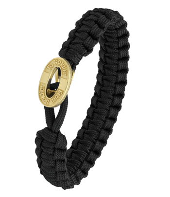 Sort From Soldier to Soldier armbånd med Soldier oxideret forgyldt stållås – Aagaard
