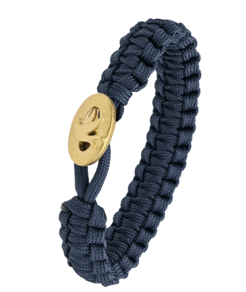 Blåt From Soldier to Soldier armbånd med Dove of peace forgyldt stållås – Aagaard