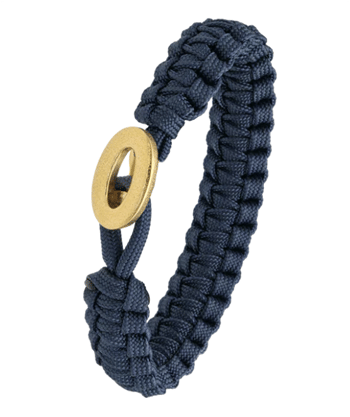 Blåt From Soldier to Soldier armbånd med børstet forgyldt stållås – Aagaard