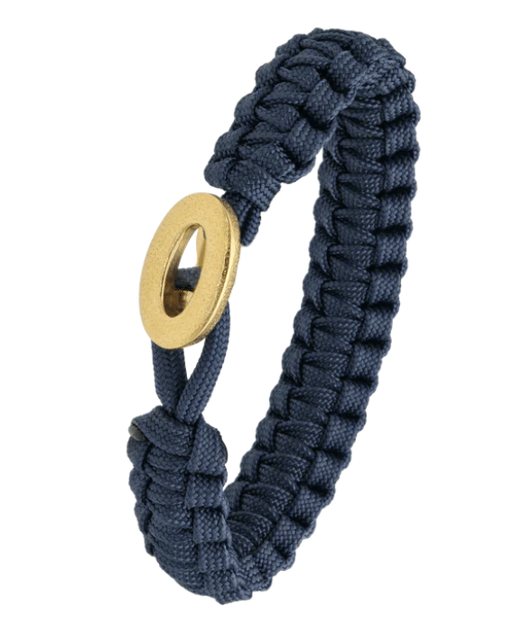 Blåt From Soldier to Soldier armbånd med børstet forgyldt stållås – Aagaard- 25 cm