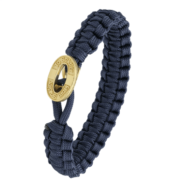 Blåt From Soldier to Soldier armbånd med Soldier forgyldt stållås – Aagaard