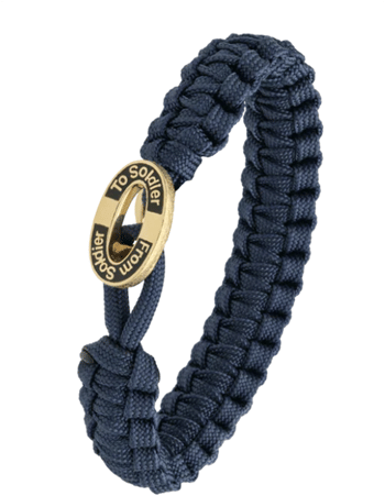 Blåt From Soldier to Soldier armbånd med Soldier forgyldt stållås – Aagaard