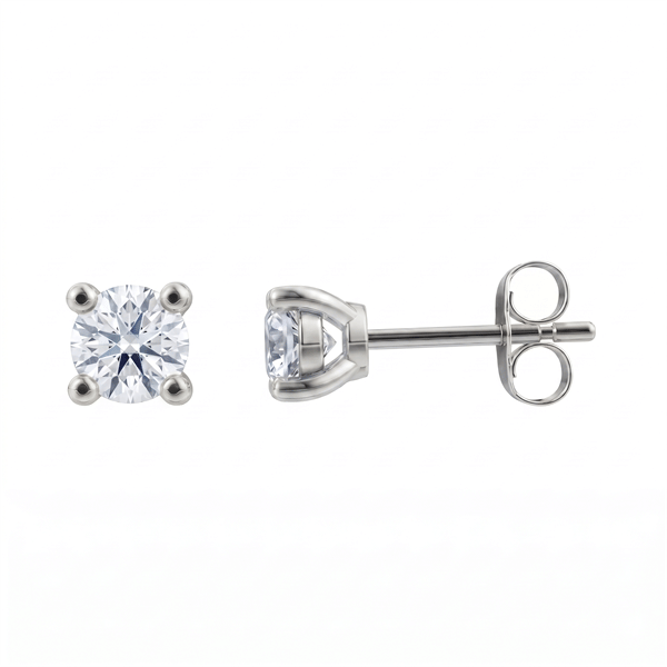 14 kt hvidguld Luxury Solitaire ørestikkere med i alt 0,50 ct Labgrown diamant Top Wesselston VS2