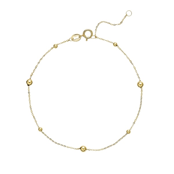 Armbånd m. kugler 7 stk 16+19cm 8 karat guld