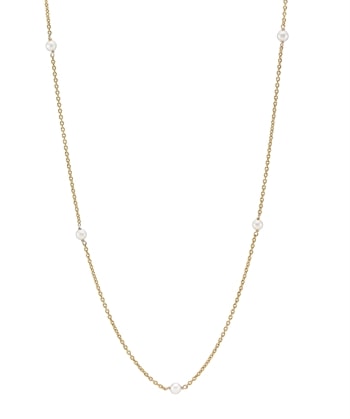 Halskæde med ferskvandsperle 45-48cm, 8 karat