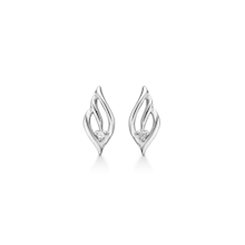 Støvring Design sterling sølv ørestikker, øje drejet med 0,016 kt diamanter