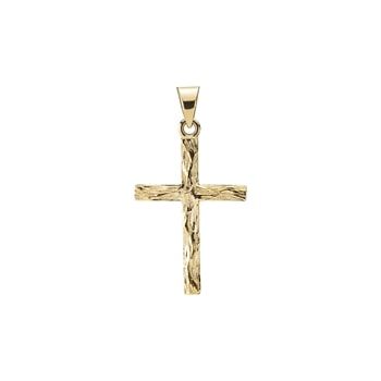 Vedhæng kors rustik 20x15mm, 8 karat