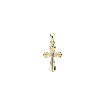 Vedhæng kors med mønster 20x13mm 8 karat