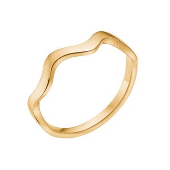 8 Karat Bølget Ring fra Lund Copenhagen