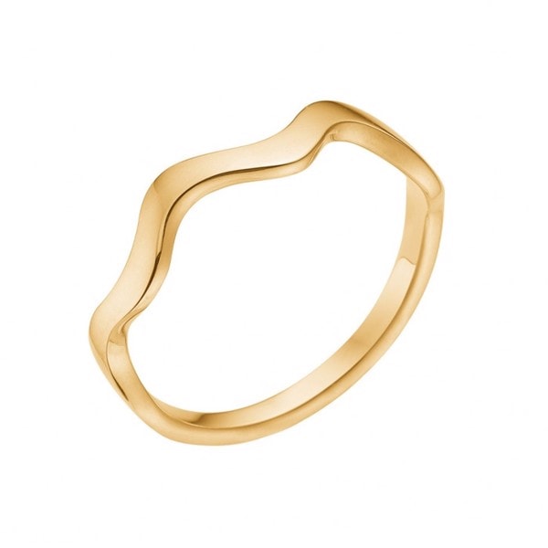 8 Karat Bølget Ring fra Lund Copenhagen