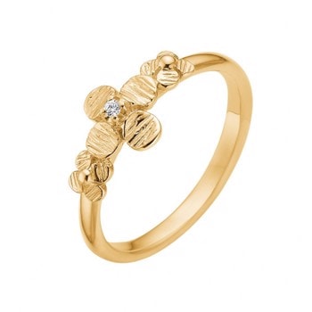 8 Karat Ring med Blomst og Zirkon - Lund