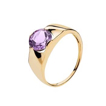 Lund Copenhagen Fashion by Lund Copenhagen 8 kt rødguld fingerring med lilla amethyst