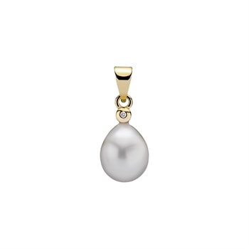 Vedhæng ferskvandsperle. 0,005ct. W.SI., 8 karat