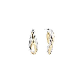 Creol oval 2 ferskvandsperler. 12x25mm 8 karat guld
