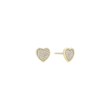 Ørestik hjerte 8x8 mm zirkonia 8 karat, 