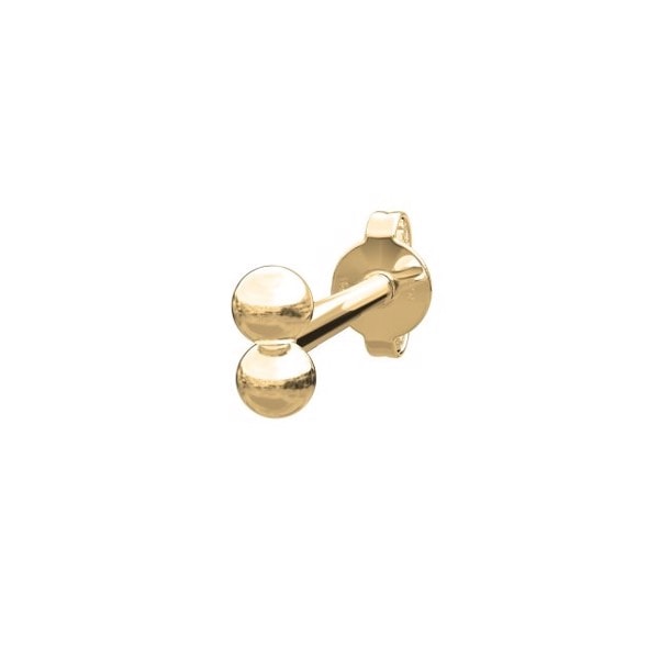 Nordahl\'s PIERCE52 ørestik i 14 kt. guld med to kugler
