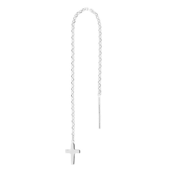 Nordahl\'s PIERCE52 ørekæde med kors i rhodineret sterling sølv
