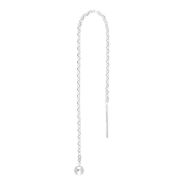 Nordahl\'s PIERCE52 ørekæde med kugle i rhodineret sterling sølv