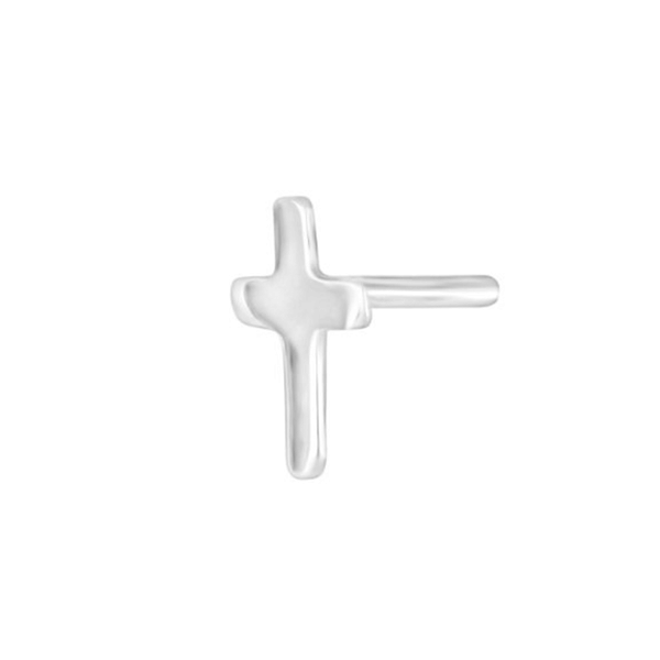 Son of Noa\'s Rhodineret sølv ørestik med kors, 7 mm