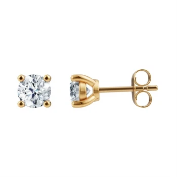 14 kt guld Luxury Solitaire ørestikkere med i alt 1,00 ct Labgrown diamant Top Wesselston VS2