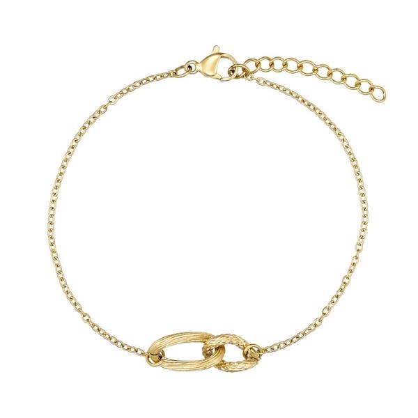 Forgyldt stål armbånd med evighedstegn