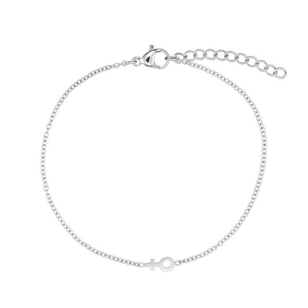 Elegant armbånd i stål, med kvindetegn