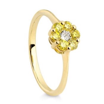 Model 41061210-14, Yellow flower hos Guldsmykket.dk