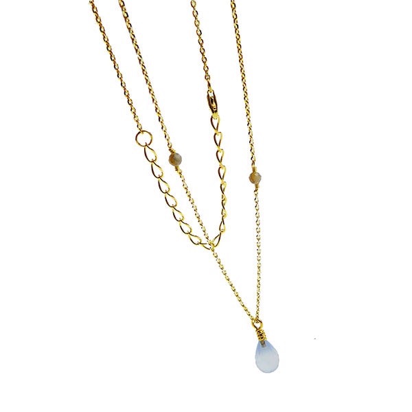 San  Fall22 Forgyldt  sterling sølv Dame med Chalcedon