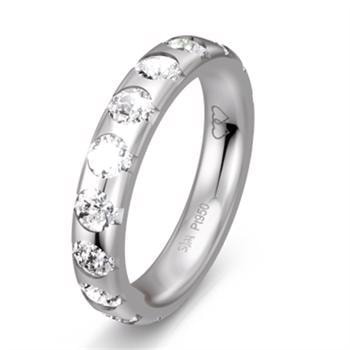 Saint Maurice Memoire ring i 950 Platin med 18 x 0,20 ct diamanter