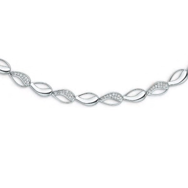Smukt armbånd i sterling sølv med glitrende zirkonia fra Randers Sølv