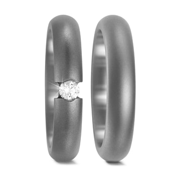 Titanium - Yes I Do - Vielsesringe med 1 x 0,10 ct diamant