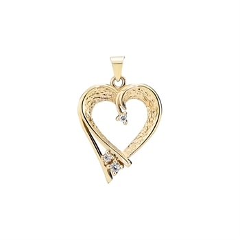 Vedhæng hjerte 0,06CT W.SI, 14 karat