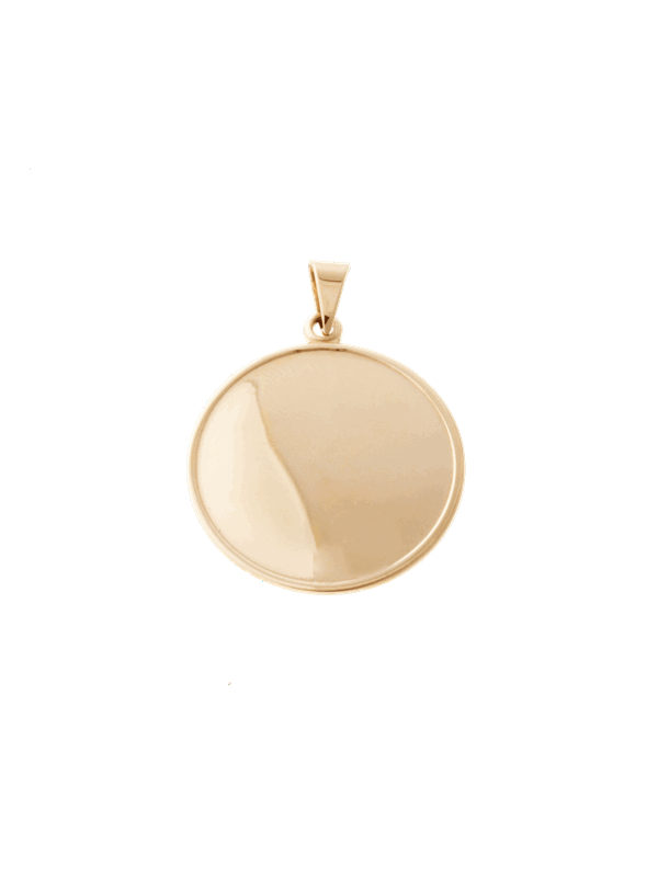 Vedhæng plade Ø22mm, 8 karat