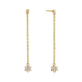 Elegante roset ørehængere med glitrende diamaterfra Lund Copenhagen