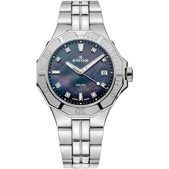 Edox 53020-3M-NANND Delfin Diver Ladies Watch 38mm 20ATM