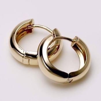 Ø12 mm-8 kt guld øreringe med blank overflade fra Guld & Sølv design-3,0 mm bredde