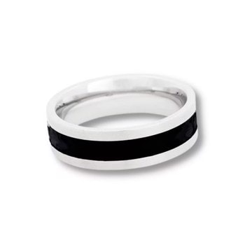 CONNOR, Stål ring med sort detalje i midten, by Billgren