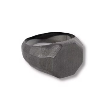COOPER, Moderne signet stål ring i sort, by Billgren