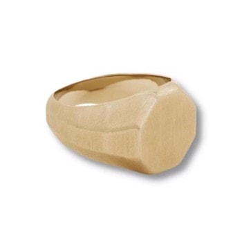 COOPER, Moderne signet stål ring, guldbelagt, by Billgren