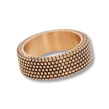 CALVIN-Ring med murstens design i guldbelagt stål, By Billgren