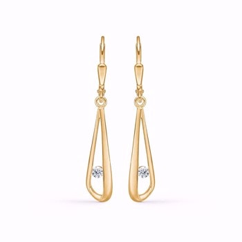 Smukke ørehængere i 8 kt. guld med zirkonia fra Guld og Sølv Design