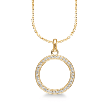 Kranz & Ziegler forgyldt sterling sølv CIRCLES vedhæng med zirkonia